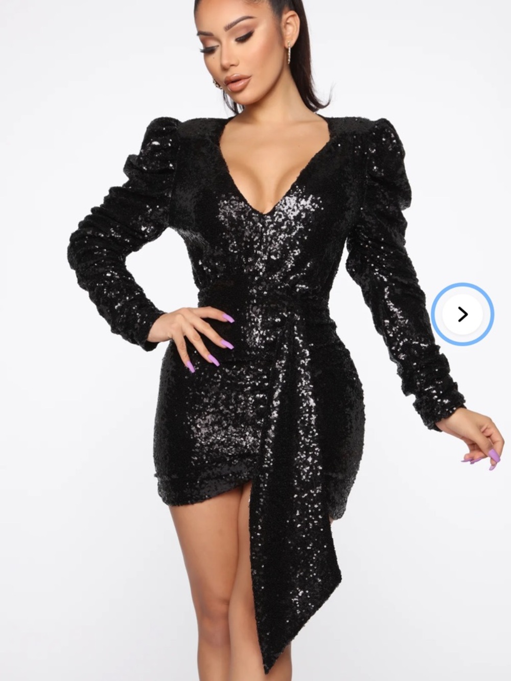 Fashion Nova Black Sequin Mini Dress